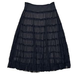 Garnet Hill Tiered Lace Whimsygoth Midi Skirt